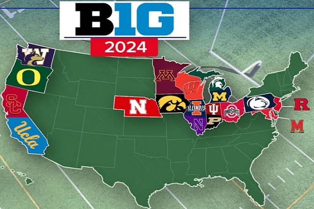 Big Ten Conference Riddell Speed Mini Football Helmet - Set of 18