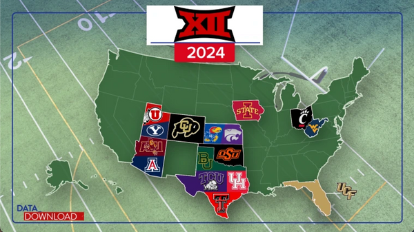 Big 12 Conference Riddell Speed Mini Football Helmet - Set of 16