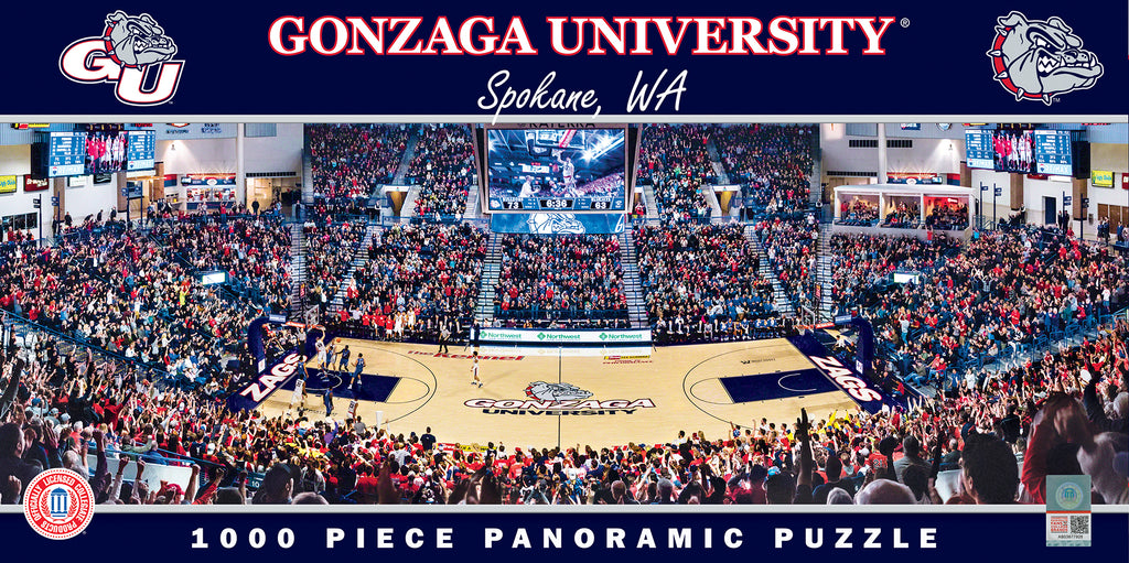 Gonzaga Bulldogs 1000pc Panoramic Puzzle - Center Court