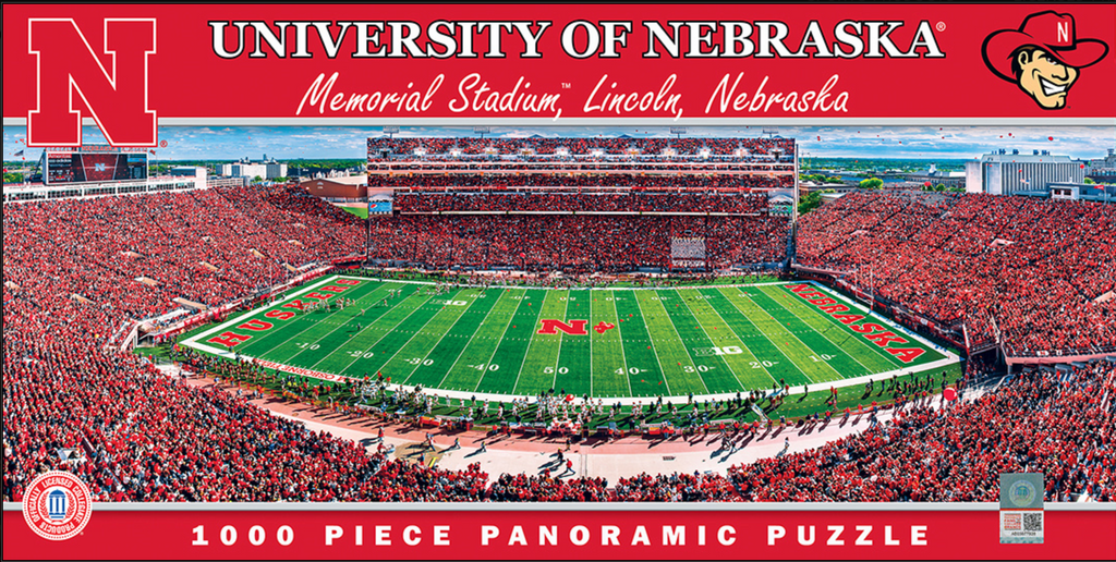 Nebraska Cornhuskers 1000pc Panoramic Puzzle - 50yd line