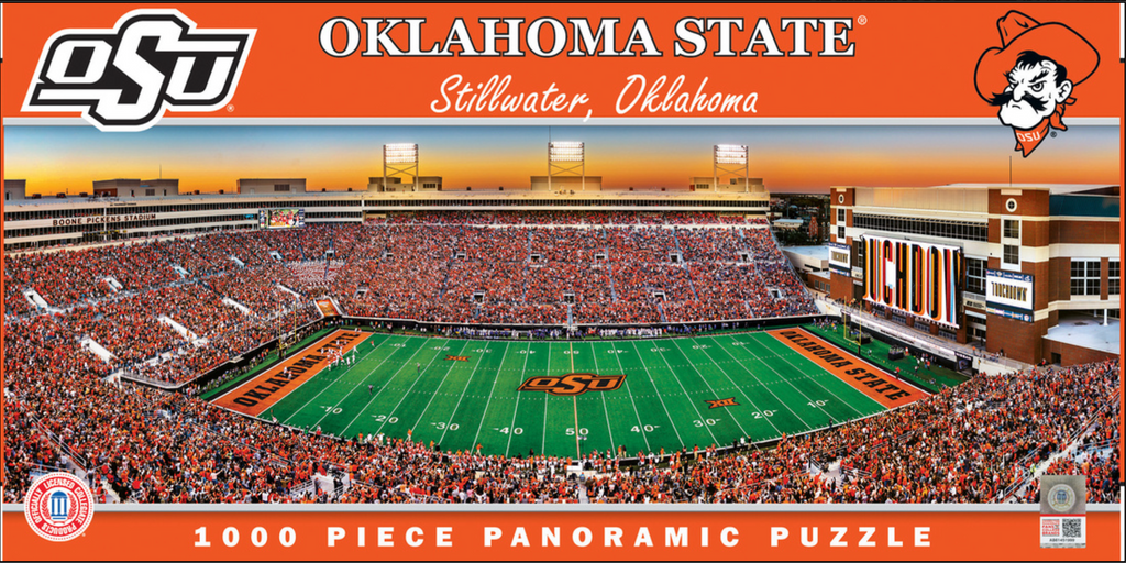 Oklahoma State Cowboys 1000pc Panoramic Puzzle - 50yd line