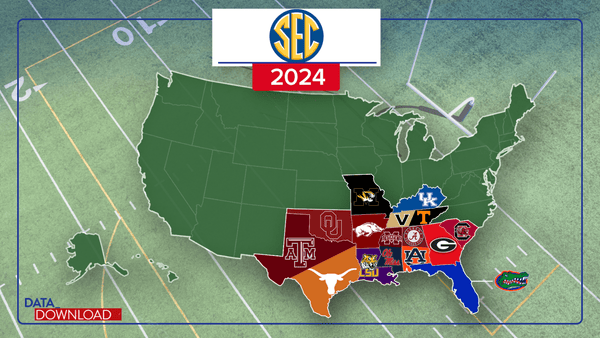 SEC Conference Riddell Speed Mini Football Helmet - Set of 16