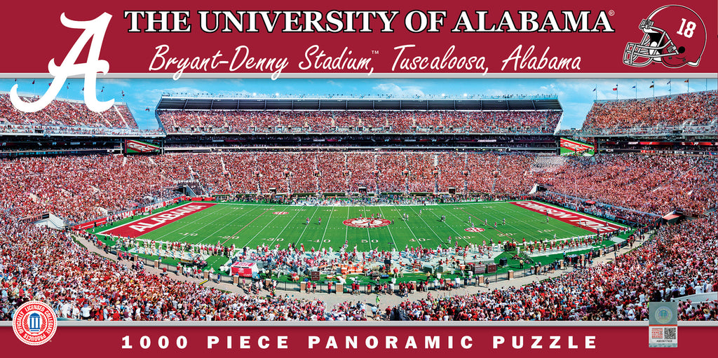 Alabama Crimson Tide 1000pc Panoramic Puzzle - 50yd line