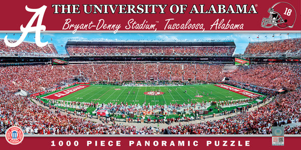 Alabama Crimson Tide 1000pc Panoramic Puzzle - 50yd line