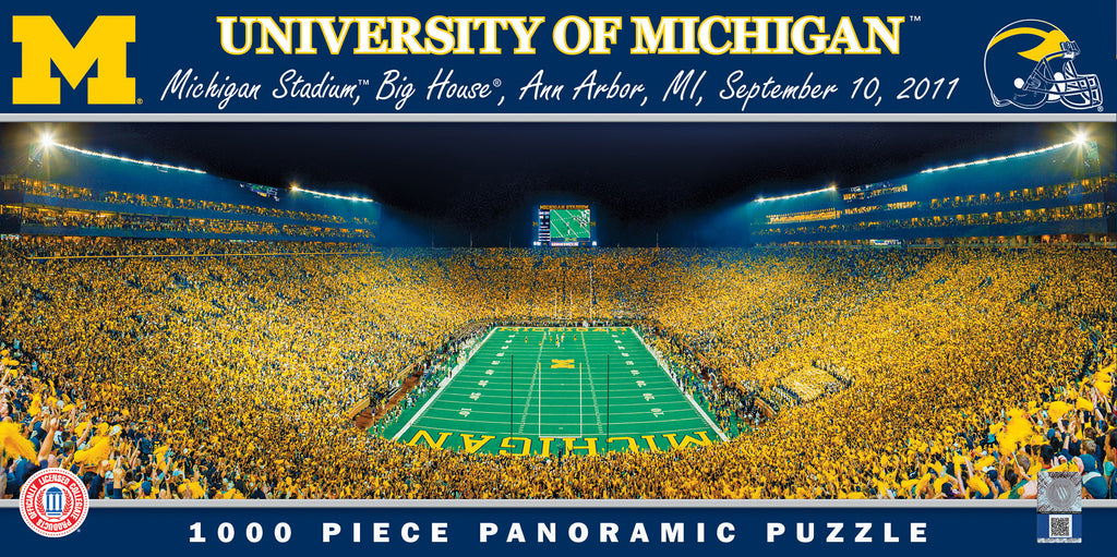 Michigan Wolverines 1000pc Panoramic Puzzle - Endzone