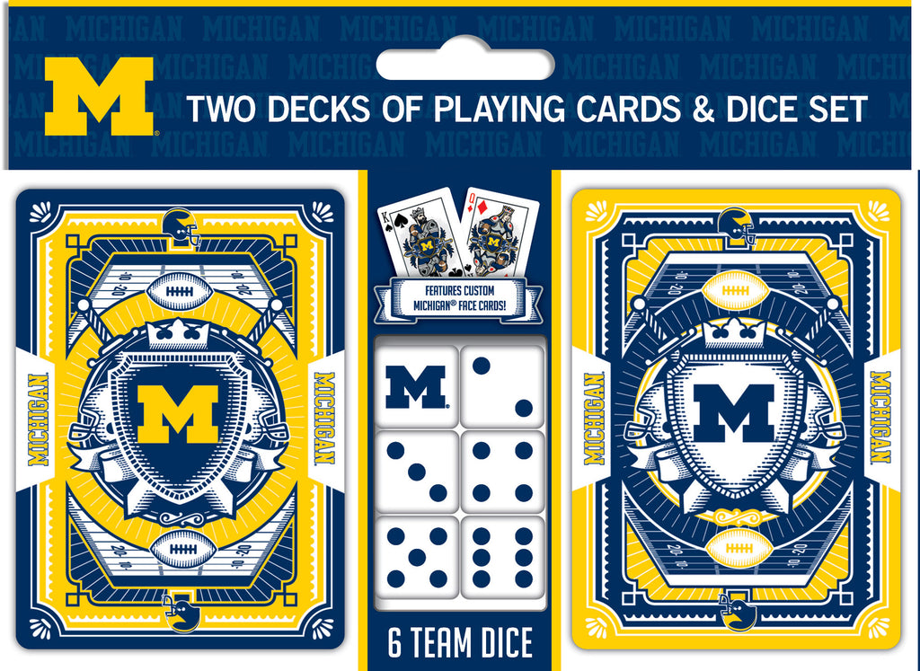 Michigan Wolverines - 2-Pack Playing Cards & Dice Set