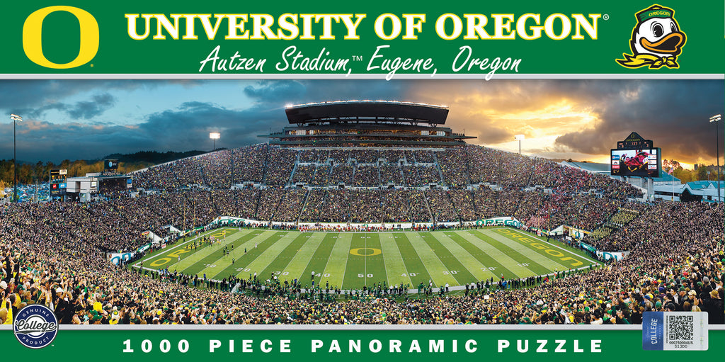 Oregon Ducks 1000pc Panoramic Puzzle - 50yd line