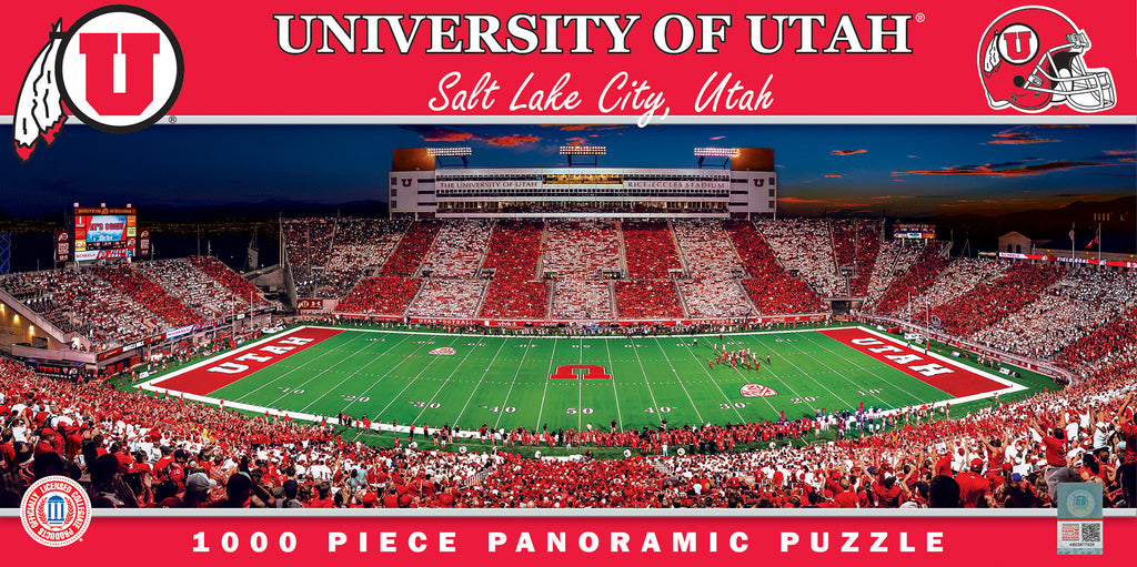 Utah Utes 1000pc Panoramic Puzzle - 50yd Line