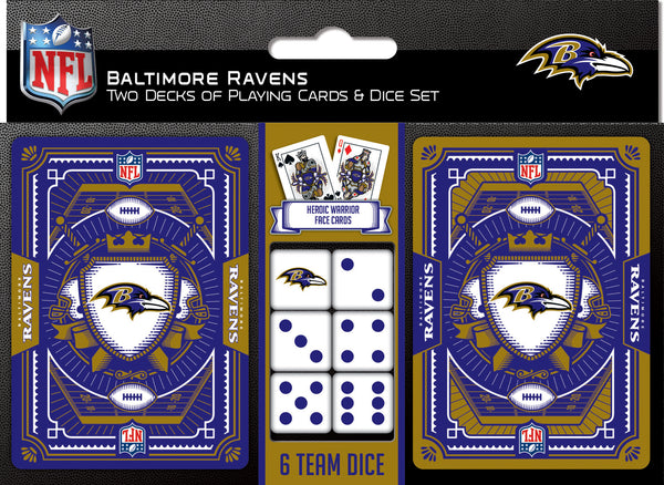 Baltimore Ravens - 2-Pack Playing Cards & Dice Set