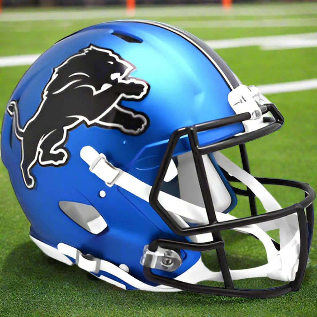 Detroit Lions š¦šµ2024 Alternate Riddell Speed Authentic Full Size Helmet - Blue Steel