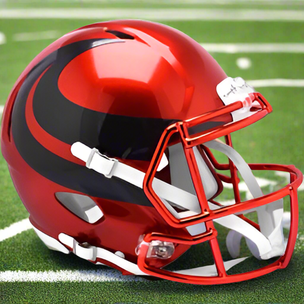 Houston Texans š“š“ 2024 Alternate Riddell Speed Authentic Full Size Helmet - Battle Red Chrome