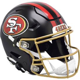 San Francisco 49ers ⛏️⚫ 2025 Rivalries Riddell SpeedFlex Authentic Full Size Helmet - For The Faithful