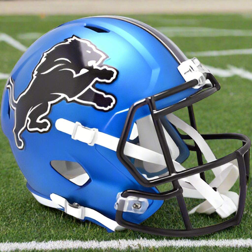 Detroit Lions šµš¦ 2024 Alternate Riddell Speed Replica Full-Size NFL Helmet - Blue Steel