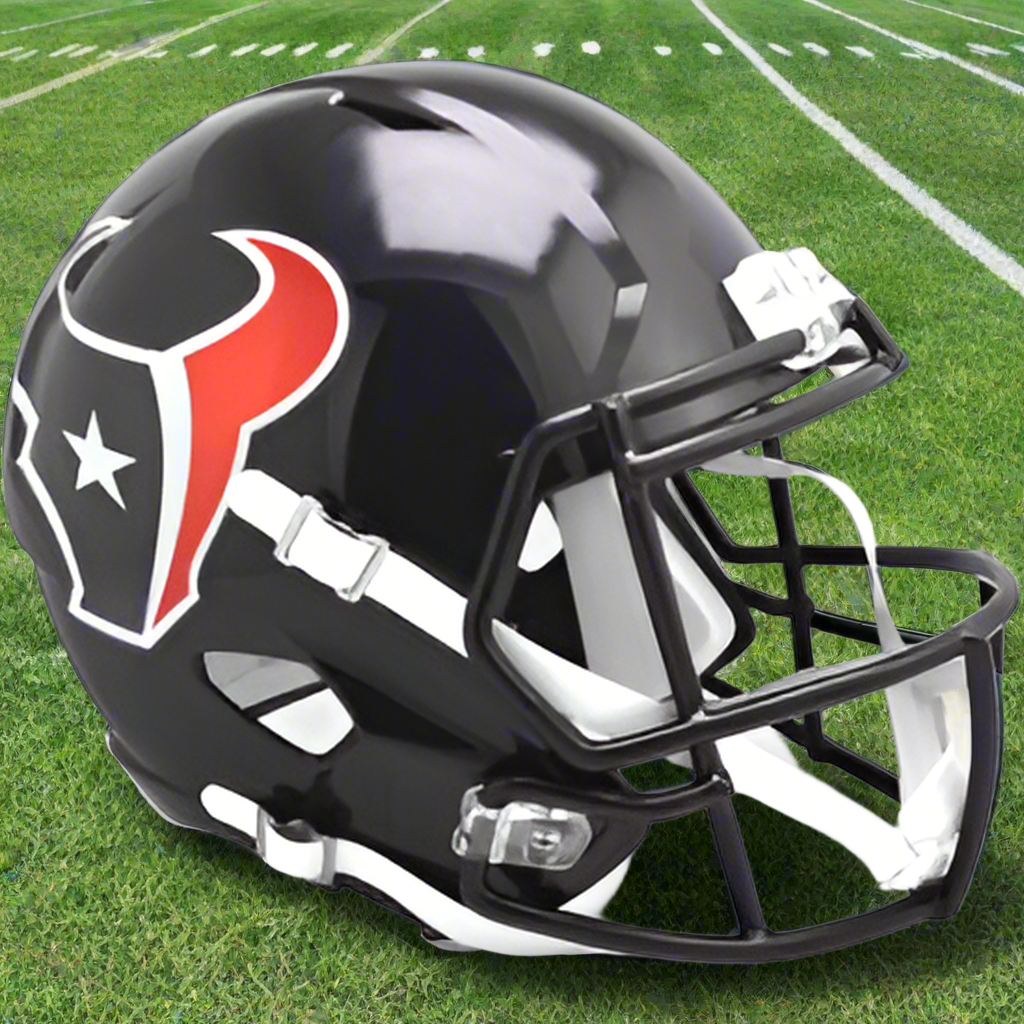 Houston Texans 🏈🐂 Riddell Speed Replica Full-Size NFL Helmet - Deep Steel Blue