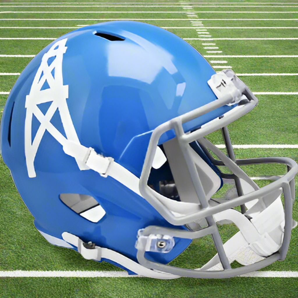 Houston Oilers 💙🤍 '60–'62 Throwback Riddell Speed Replica Full-Size Helmet – AFL Title Era