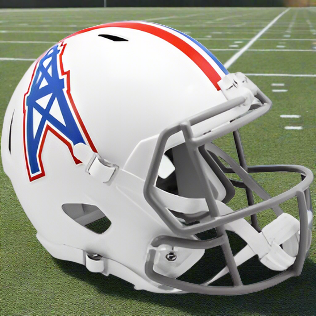 Houston Oilers ⚪🤍 '75–'80 Throwback Riddell Speed Replica Full-Size Helmet – Luv Ya Blue Era