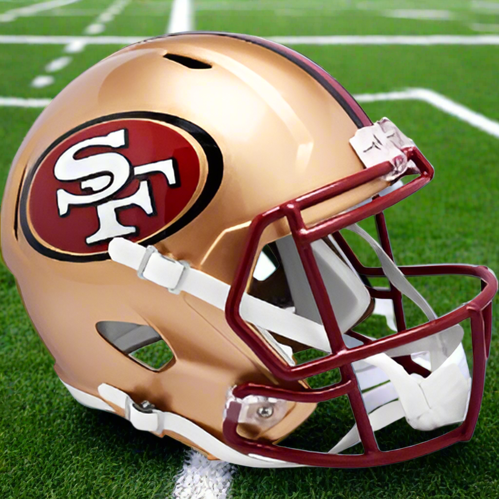 San Francisco 49ers ⛏️🔴 ’96–’08 Throwback Riddell Speed Replica Full-Size Helmet – Bang Bang Niner Gang!