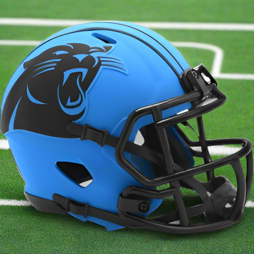 Carolina Panthers 🔵 RAVE Alternate Riddell Speed Mini Football Helmet – Electric Blue Collector’s Edition