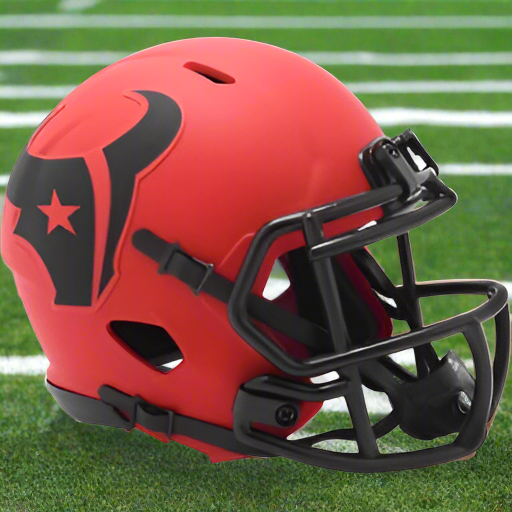 Houston Texans š“ RAVE Alternate Riddell Speed Mini Football Helmet ā Red & Black Heat Edition
