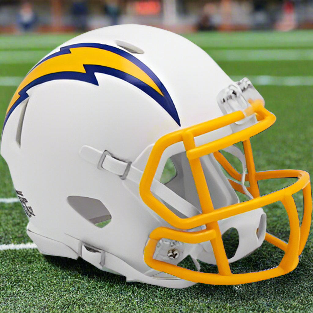 Los Angeles Chargers ⚡ Color Rush Royal Alternate Riddell Speed Mini Football Helmet – White, Yellow & Royal Edition