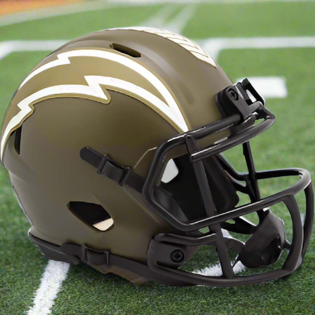Los Angeles Chargers 🎖️ Salute to Service Riddell Speed Mini Football Helmet – Military Tribute Edition