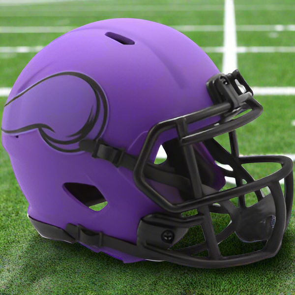 Minnesota Vikings 🟣 RAVE Alternate Riddell Speed Mini Football Helmet – Matte Purple & Black Edition