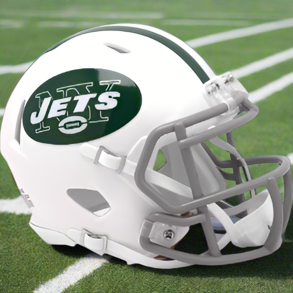 New York Jets 🏟️ 2024 Alternate Riddell Speed Mini Football Helmet – Throwback White Edition