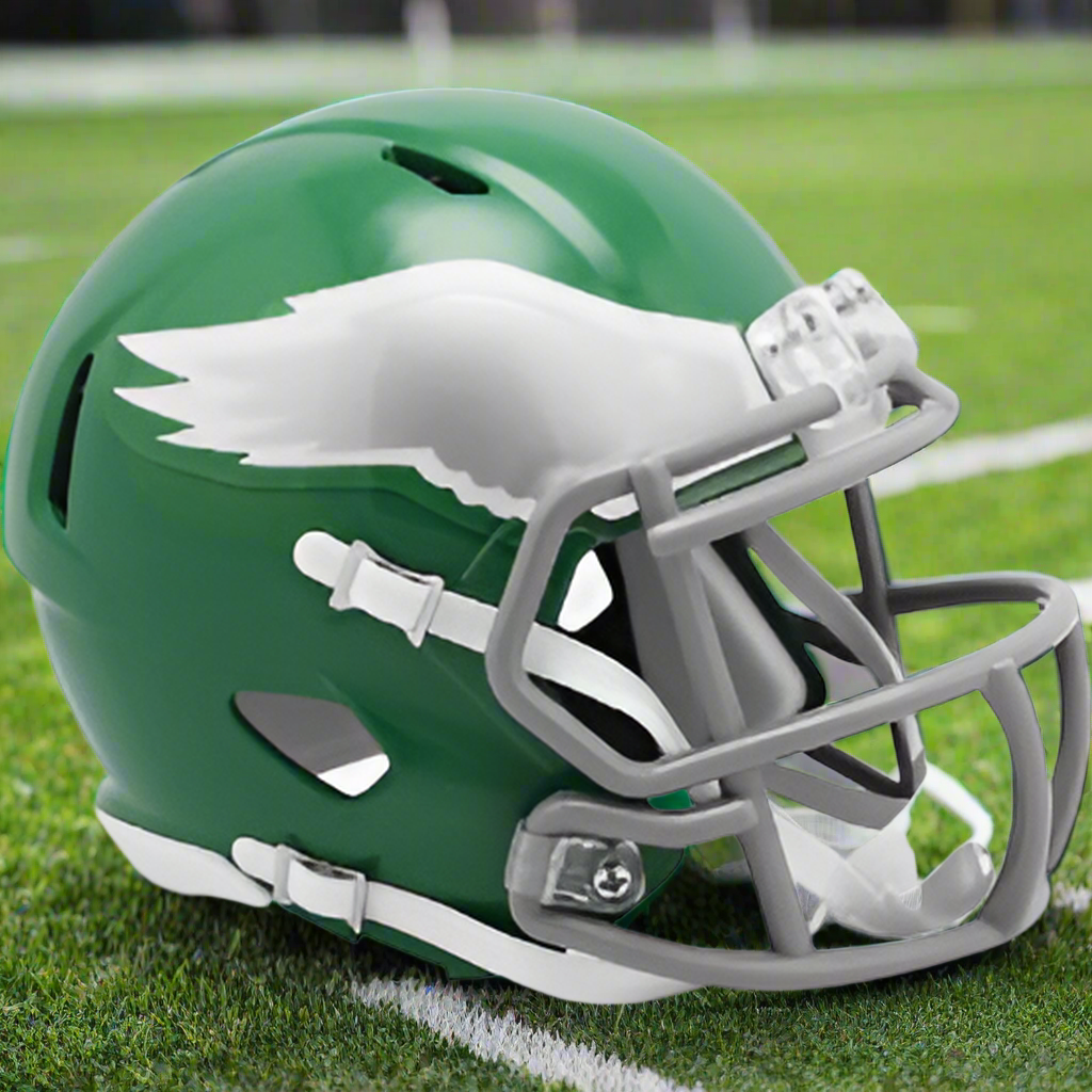Philadelphia Eagles π¦
2023 Alternate Riddell Speed Mini Football Helmet β Kelly Green Throwback Edition