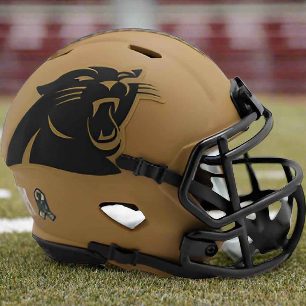 Carolina Panthers 🪖 Salute to Service 2 Riddell Speed Mini Football Helmet – Military Tribute Edition