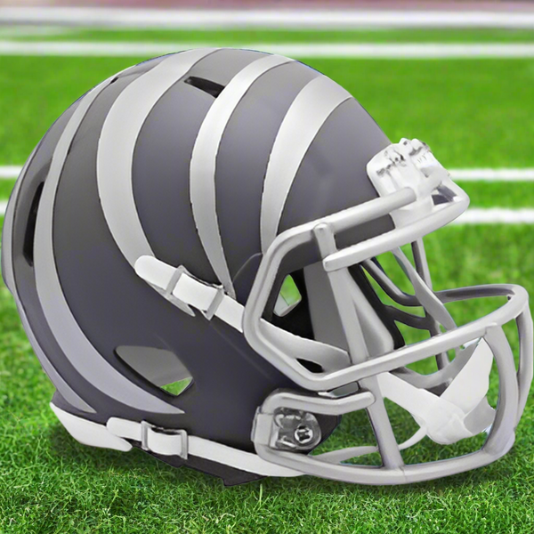 Cincinnati Bengals ⚫ SLATE Alternate Riddell Speed Mini Football Helmet – Monochrome Jungle Edition