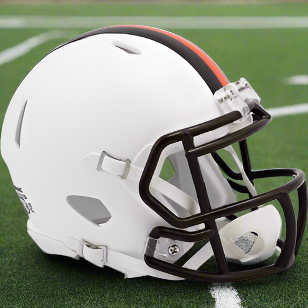 Cleveland Browns ⚪ 2022 Alternate Riddell Speed Mini Football Helmet – Whiteout Dawg Pound Edition