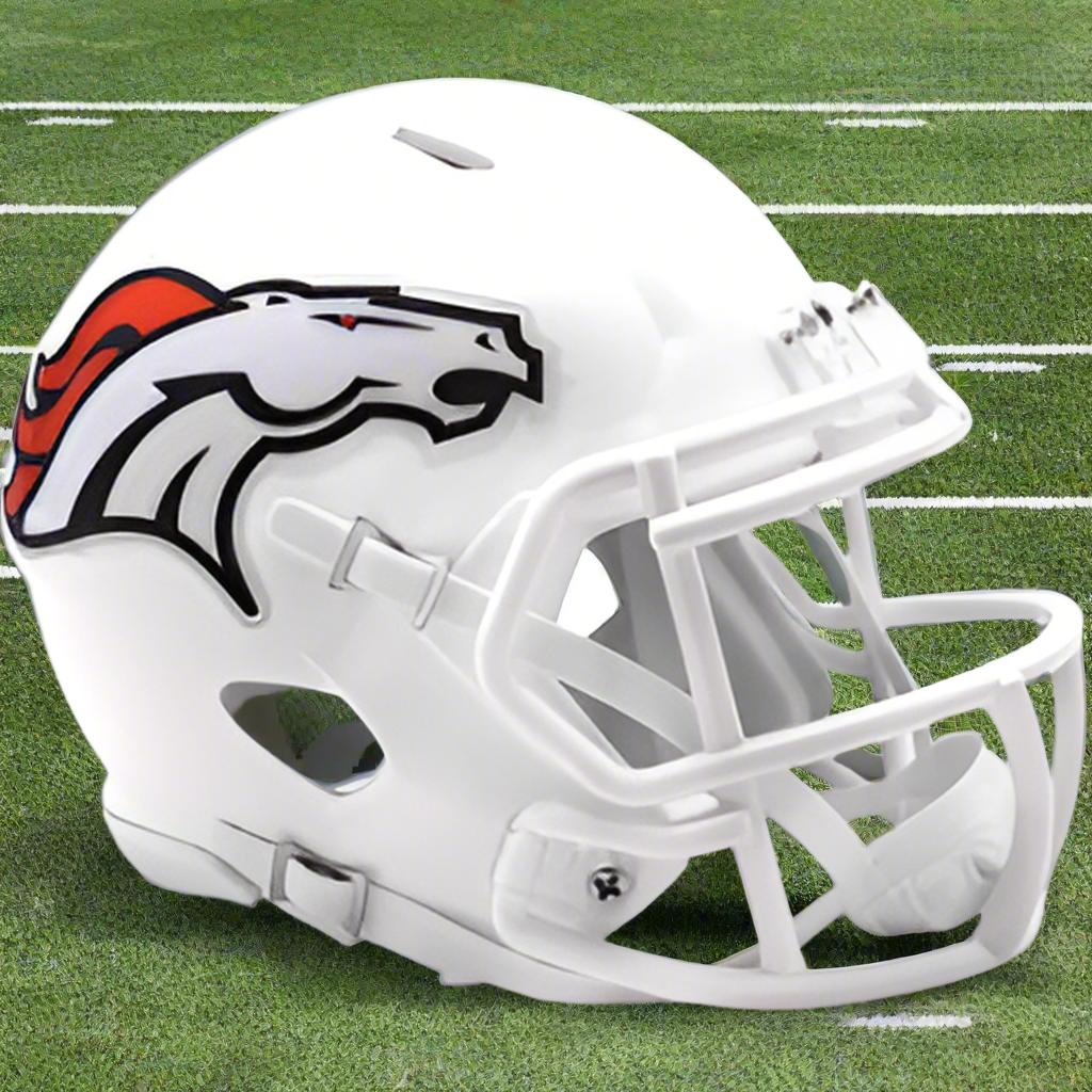 Denver Broncos 🐎 2024 Alternate Riddell Speed Mini Football Helmet – Whiteout Modern Edition