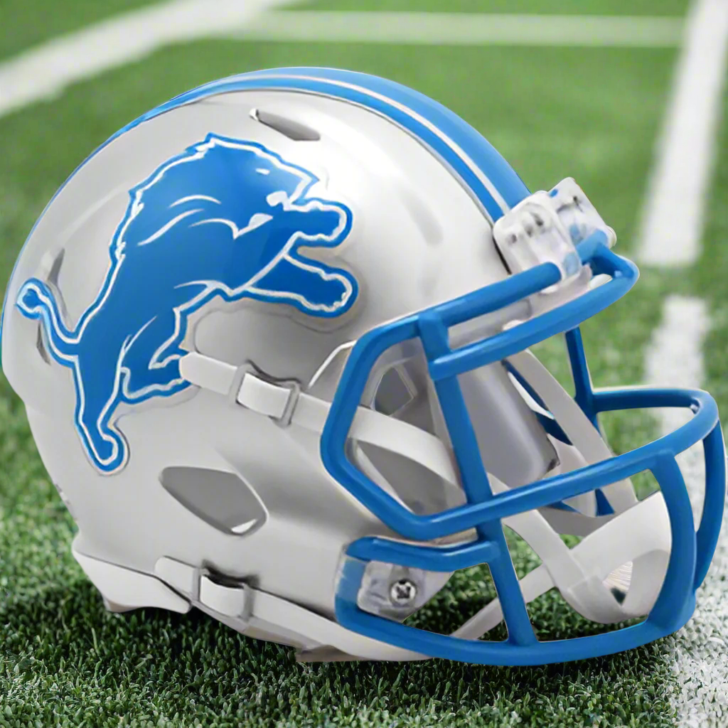 Detroit Lions š¦ Riddell Speed Mini Football Helmet ā Primary Silver & Blue Edition