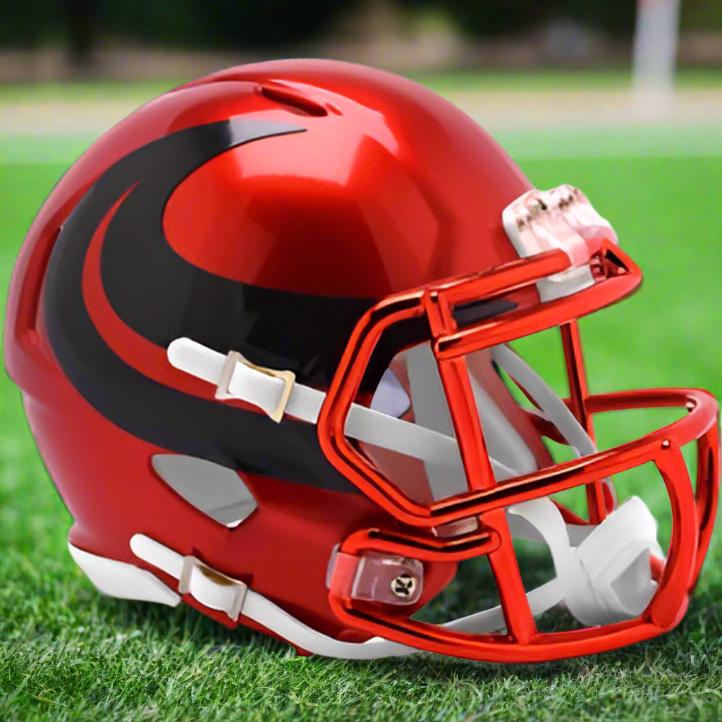 Houston Texans 🔥 2024 Alternate Riddell Speed Mini Football Helmet – Battle Red with Chrome Edition