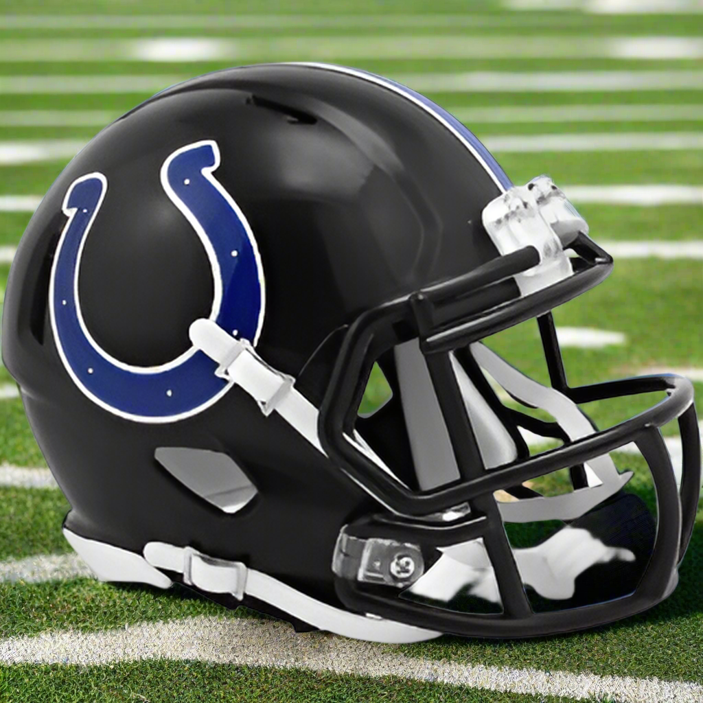 Indianapolis Colts 🖤 2023 “Indiana Nights” Riddell Speed Mini Football Helmet – Blackout Alternate Edition