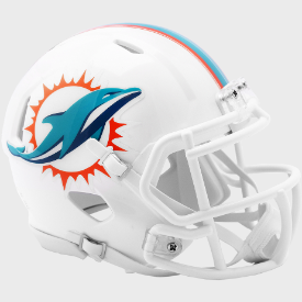 Miami Dolphins 🐬Riddell Speed Mini Football Helmet – Classic White & Aqua Edition