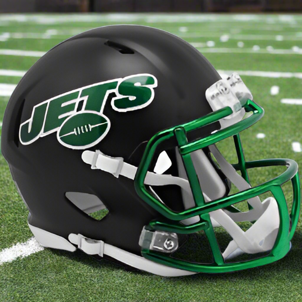 New York Jets š¢ 2022 Alternate Riddell Speed Mini Football Helmet ā Stealth Jet Edition