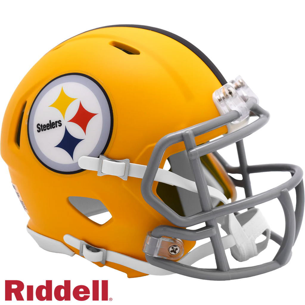 Pittsburgh Steelers 🖤💛 2025 Alternate Riddell Speed Mini Football Helmet – Matte Gold Edition