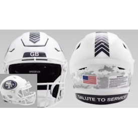 San Francisco 49ers š¤ā¤ļø Salute to Service 3 Riddell Speed Mini Football Helmet ā Whiteout Tribute Edition
