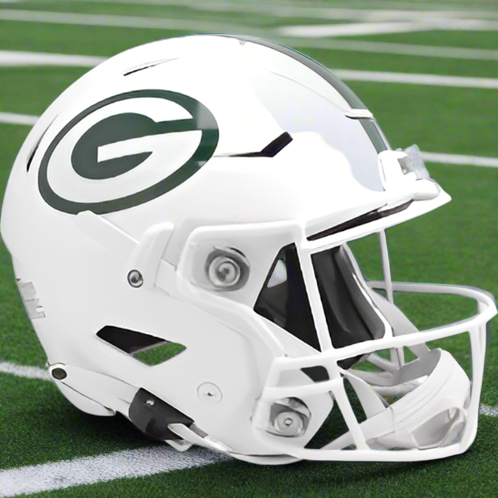 Green Bay Packers White 2024 Alternate Riddell SpeedFlex Full Size Authentic Football Helmet