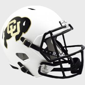 Colorado Buffaloes Matte White Riddell Speed Replica Full Size Football Helmet