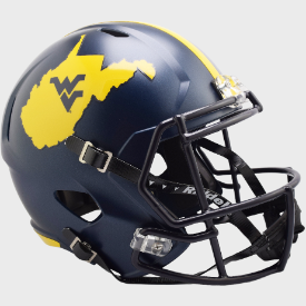 West Virginia Mountaineers Country Roads Riddell Speed Replica Full Size Football Helmet