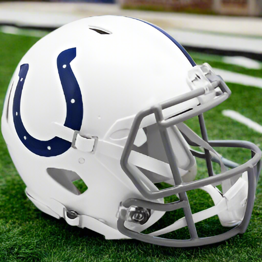 Indianapolis Colts 🏈🐎 ’04–’19 Throwback Riddell Speed Authentic Full Size Helmet - We Bleed Blue