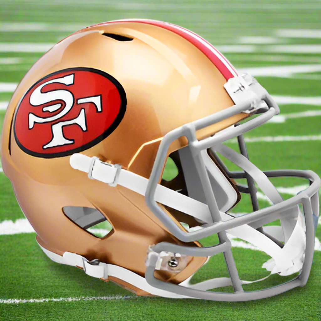 San Francisco 49ers 🔴🟡 ’64–’95 Throwback Riddell Speed Replica Full-Size Helmet - Niner Faithful