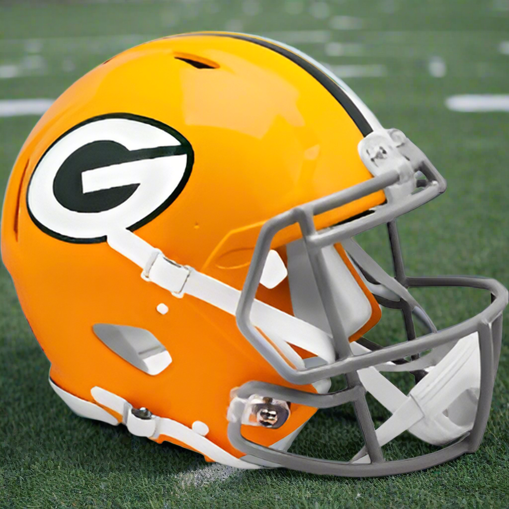 Green Bay Packers ๐๐ข '61โ'79 Throwback Riddell Speed Authentic Full Size Helmet - Lombardi Era