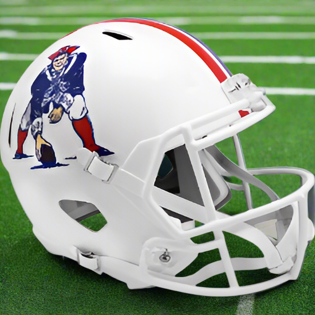 New England Patriots π΅π΄ '82β'89 Throwback Riddell Speed Replica Full-Size NFL Helmet - Pat Patriot Glory