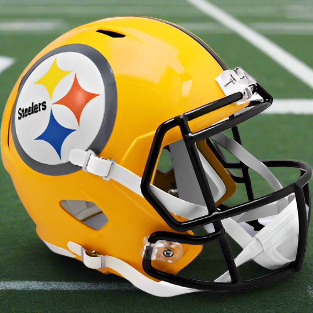 Pittsburgh Steelers ⚫🟡 Throwback Gold Riddell Speed Replica Full-Size NFL Helmet – Classic Gold & Black