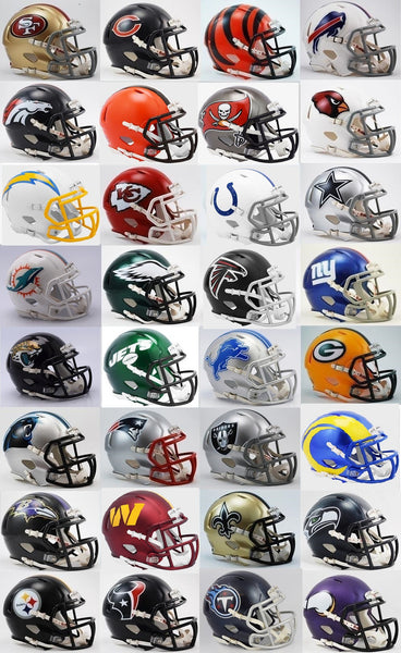 american football team helmets