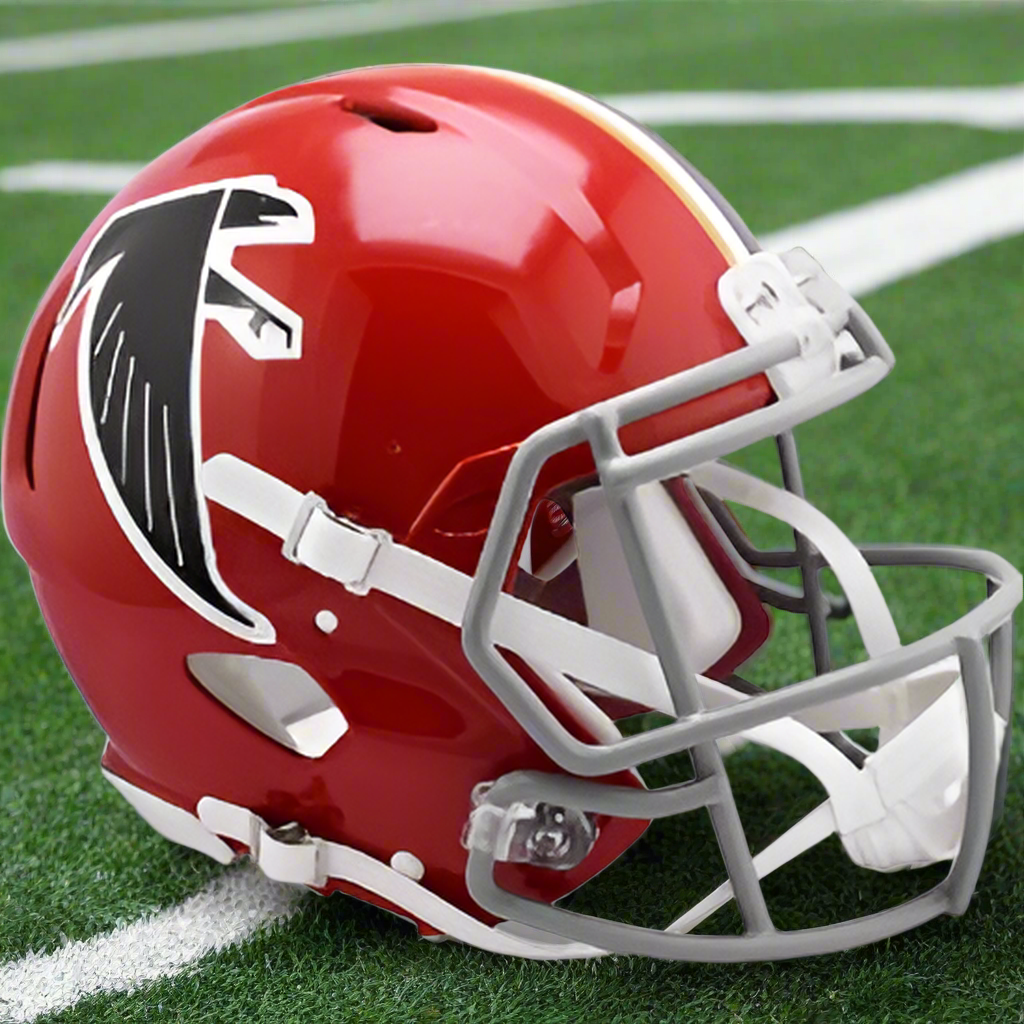 Atlanta Falcons 🏈🦅 '66–'69 Throwback Riddell Speed Authentic Helmet - Stripe Honors UGA/GT