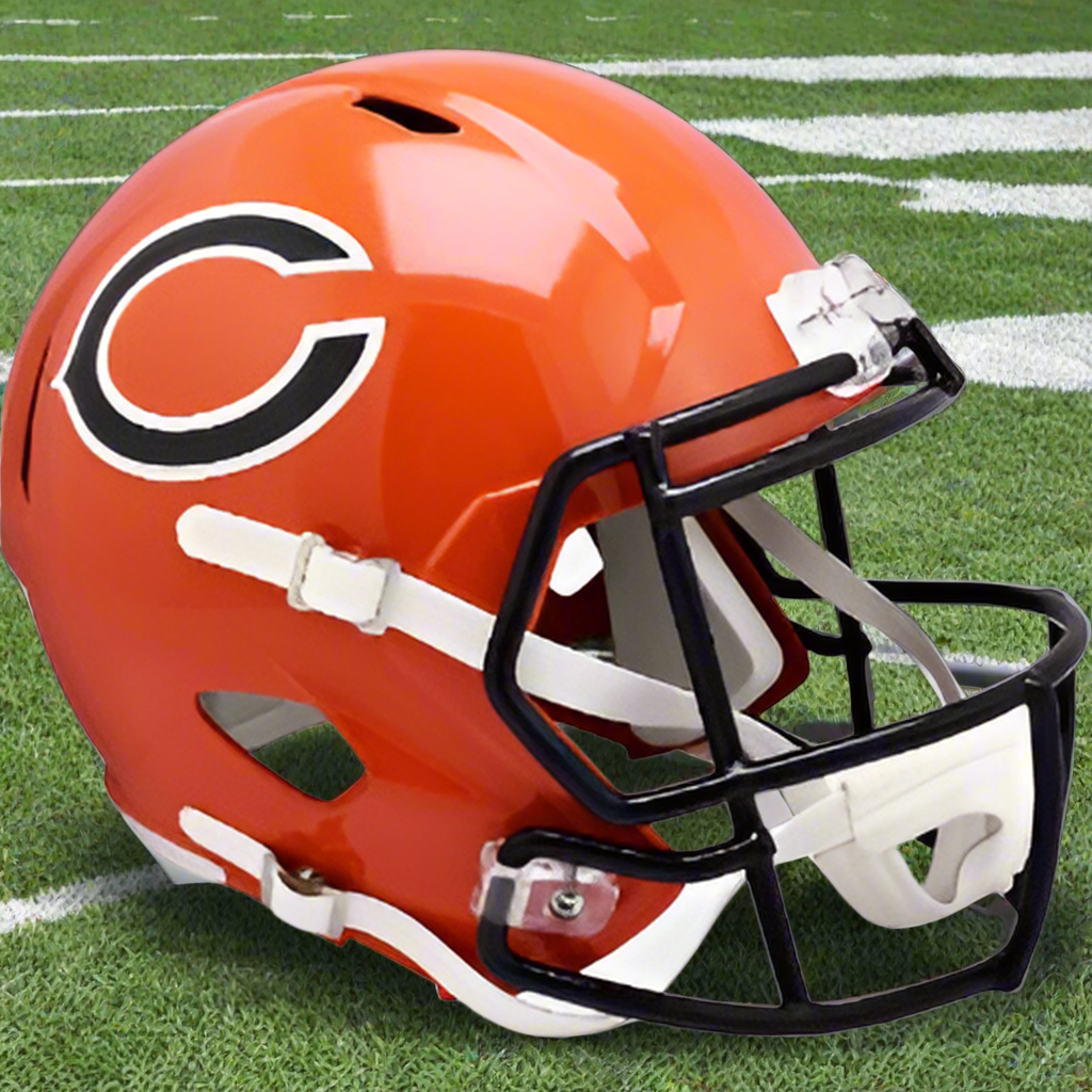 Chicago Bears π§‘π 2022 Alternate Riddell Speed Replica Full-Size NFL Helmet - Orange Rush